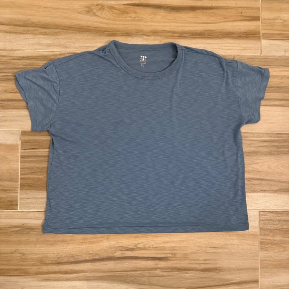 Title nine Tops - Title Nine Womens XL Blue Slub Knit Short‎ Sleeve Boxy Crewneck T-Shirt Tee